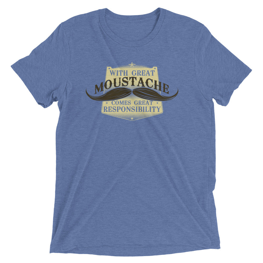 With Great Moustache Men's Tri-Blend Tee