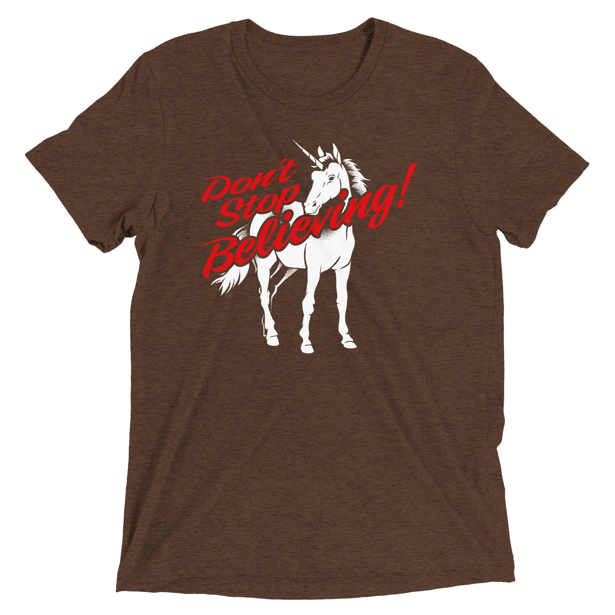 Don't Stop Believing Unicorn Men's Tri-Blend Tee