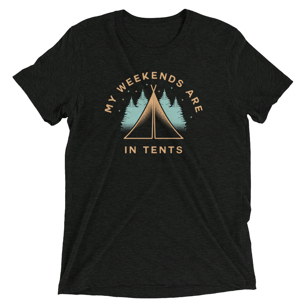 My Weekends Are In Tents Men's Tri-Blend Tee
