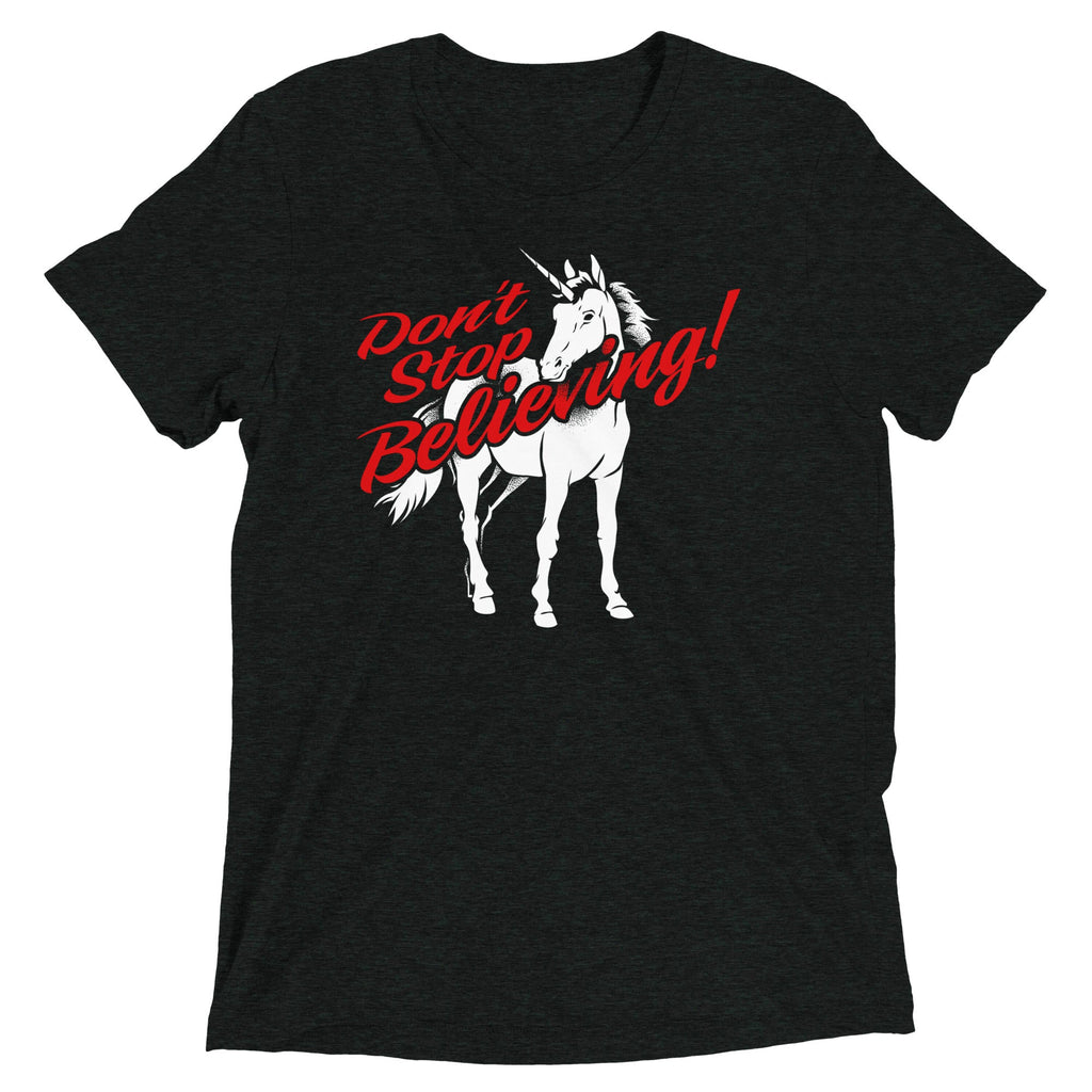 Don't Stop Believing Unicorn Men's Tri-Blend Tee
