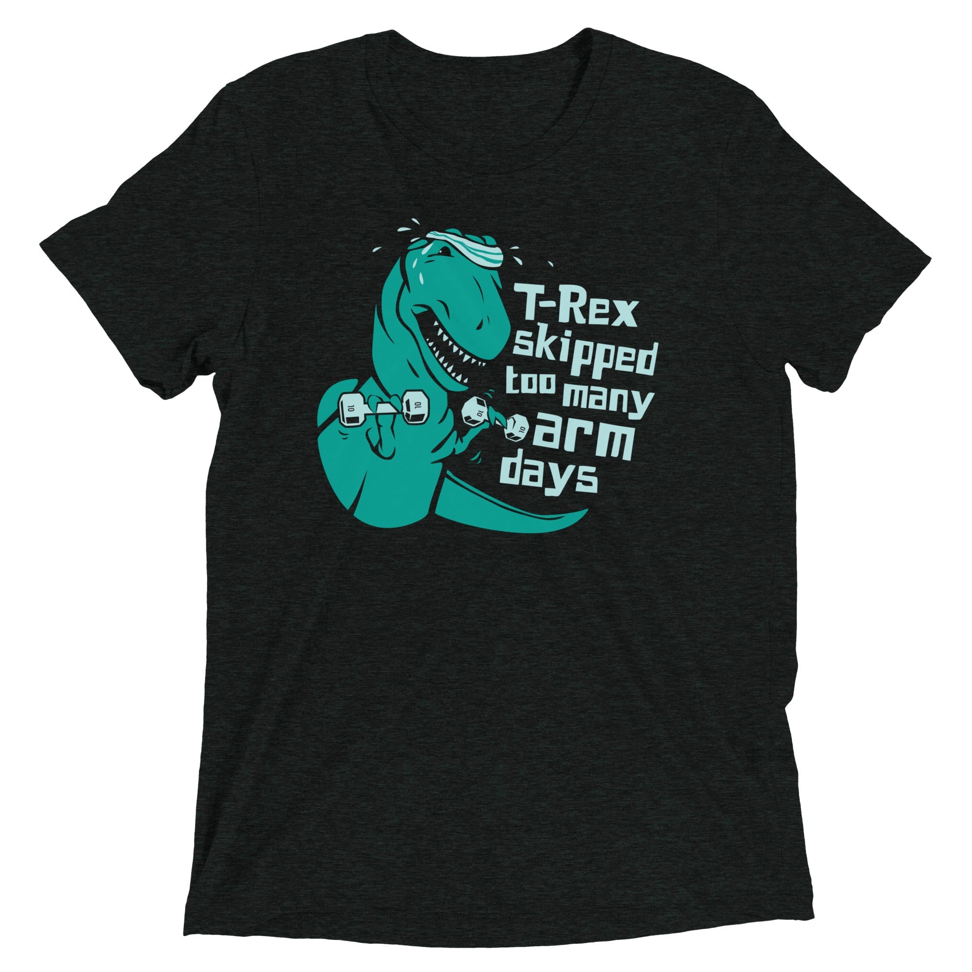 T-Rex Skipped Too Many Arm Days Men's Tri-Blend Tee