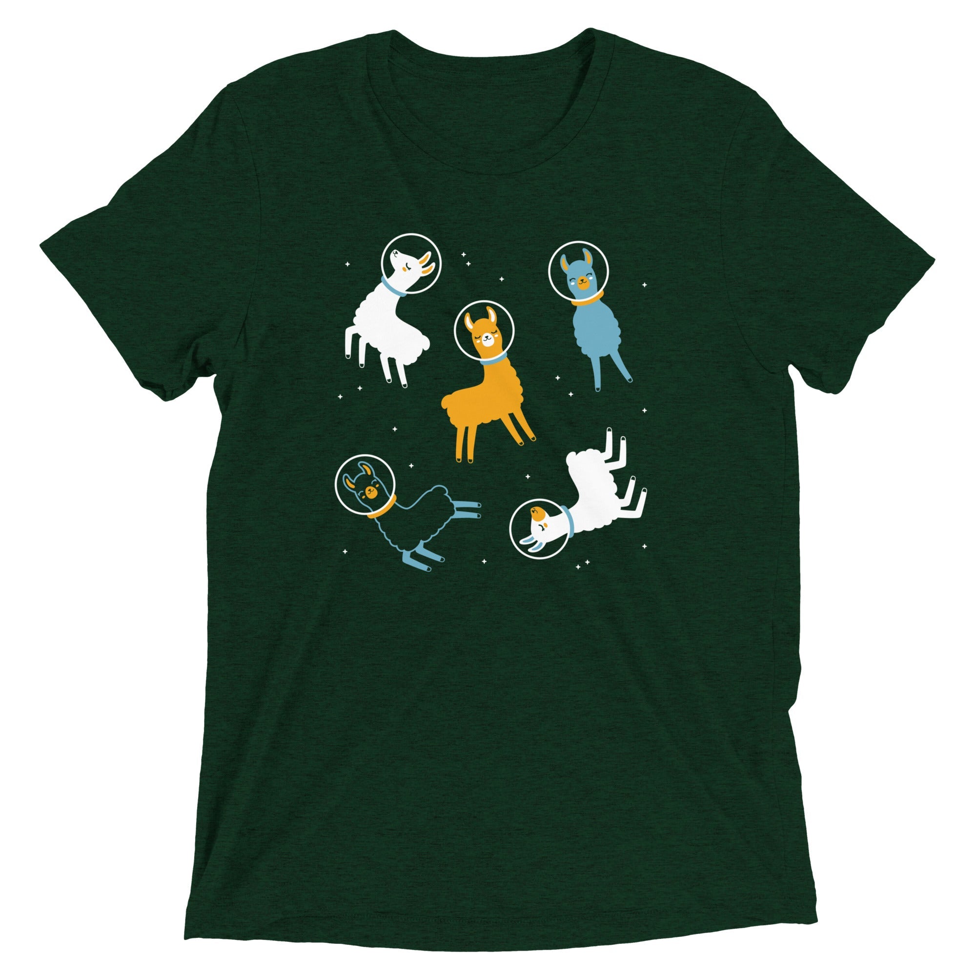 Llamas In Space Men's Tri-Blend Tee