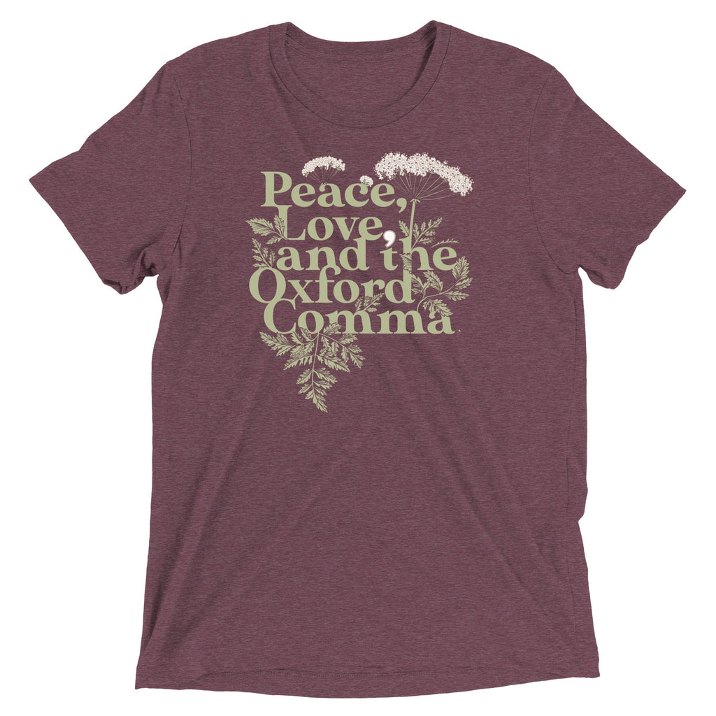 Peace, Love, And The Oxford Comma Men's Tri-Blend Tee