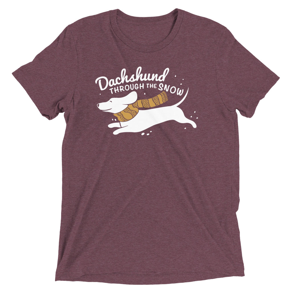 Dachshund Through The Snow Men's Tri-Blend Tee
