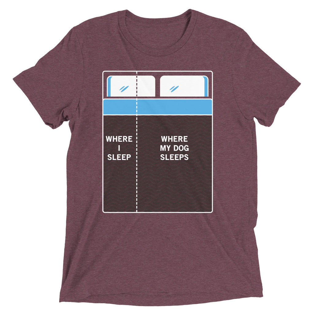 Where I Sleep, Where My Dog Sleeps Men's Tri-Blend Tee