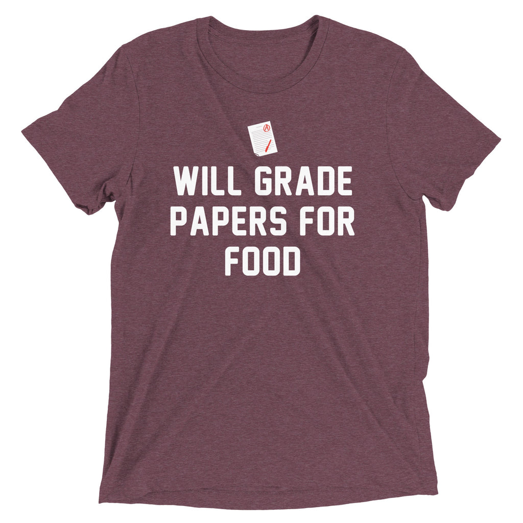 Will Grade Papers For Food Men's Tri-Blend Tee