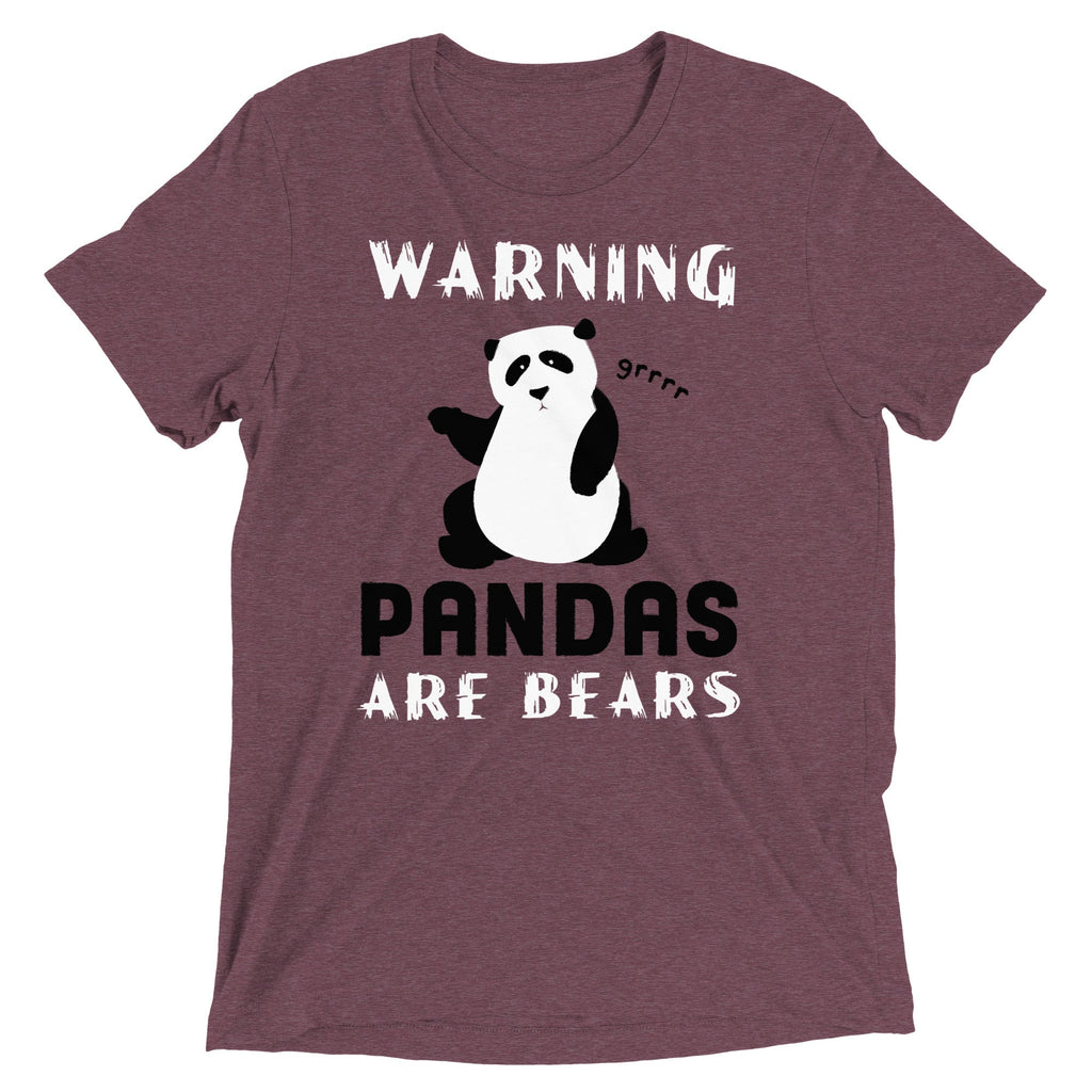 Warning, Pandas Are Bears Men's Tri-Blend Tee