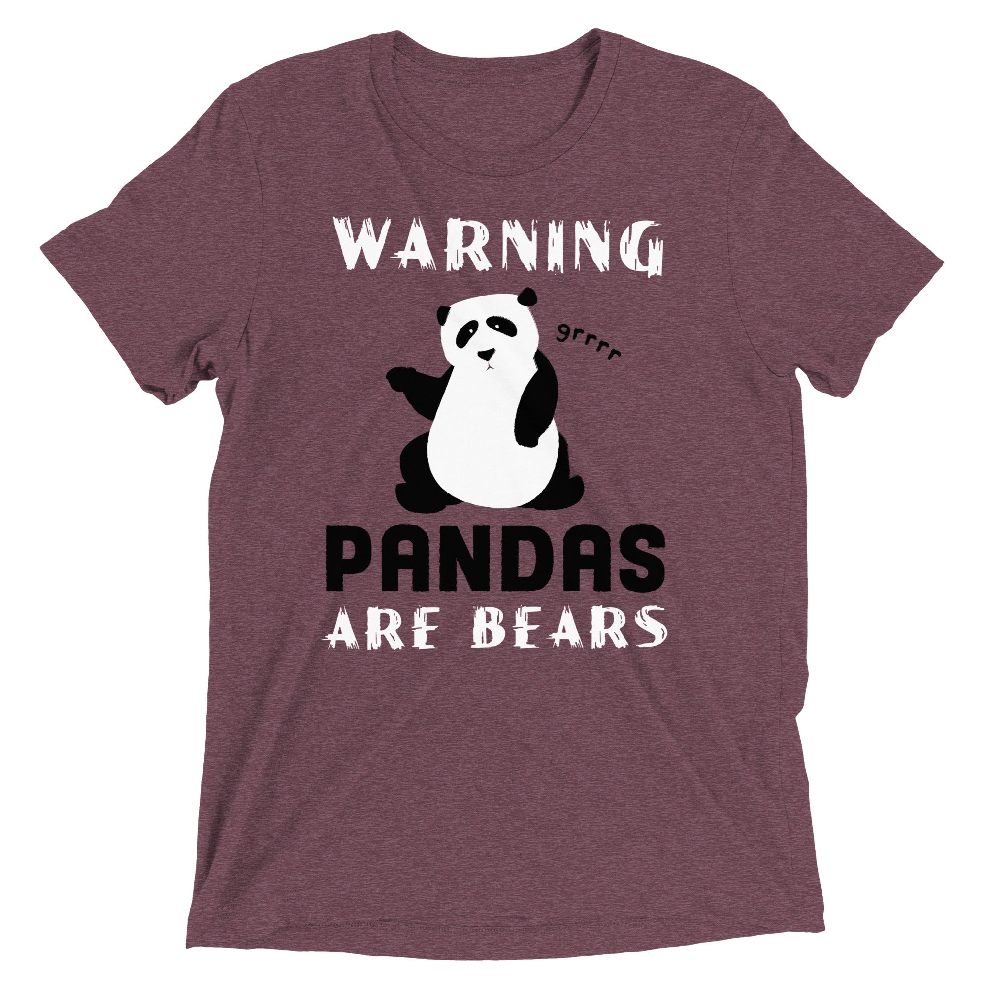 Warning, Pandas Are Bears Men's Tri-Blend Tee