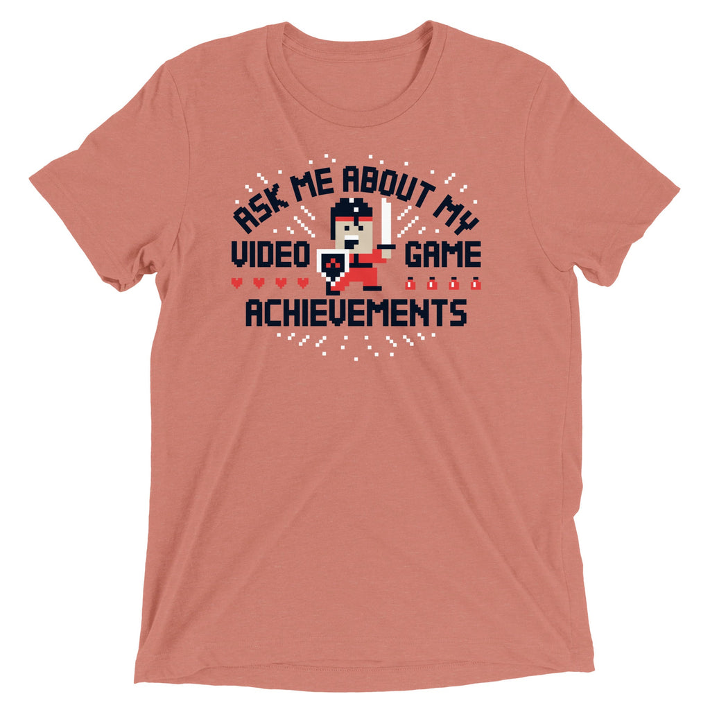 Ask Me About My Video Game Achievements Men's Tri-Blend Tee