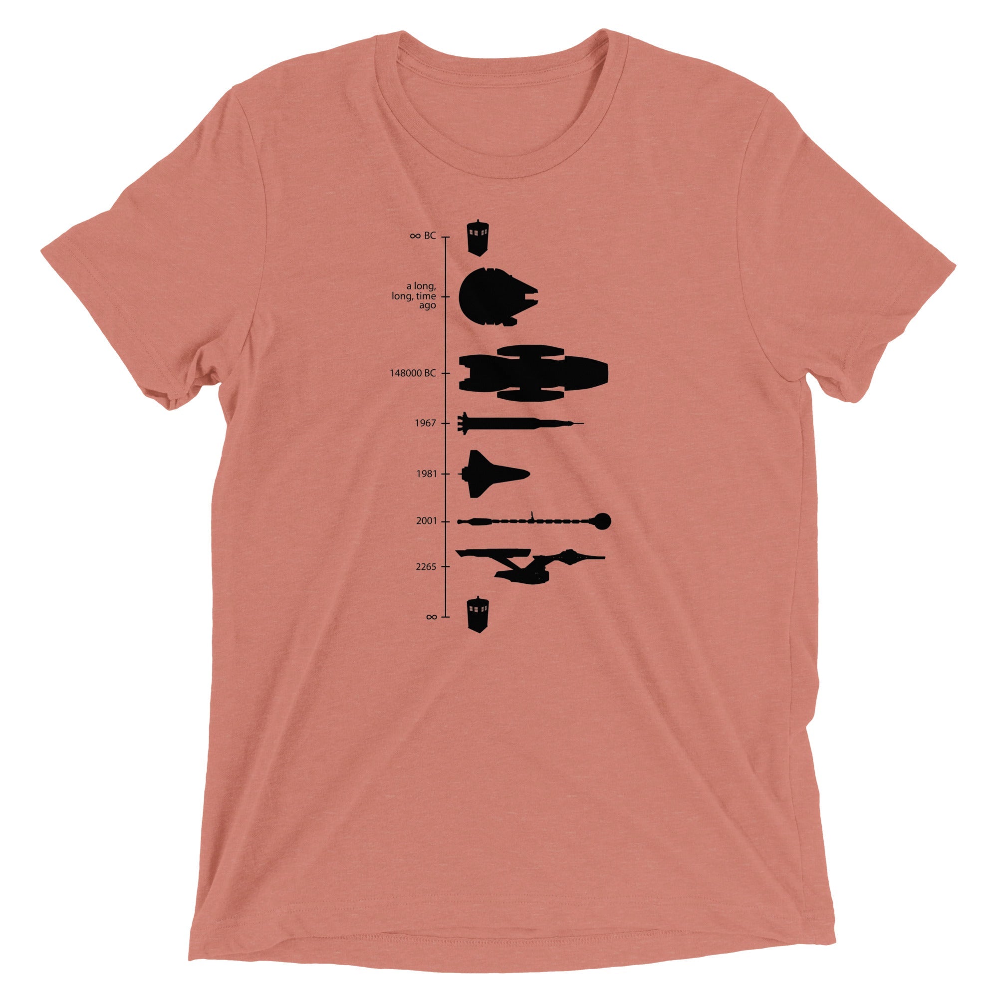 Space Ship Timeline Men's Tri-Blend Tee
