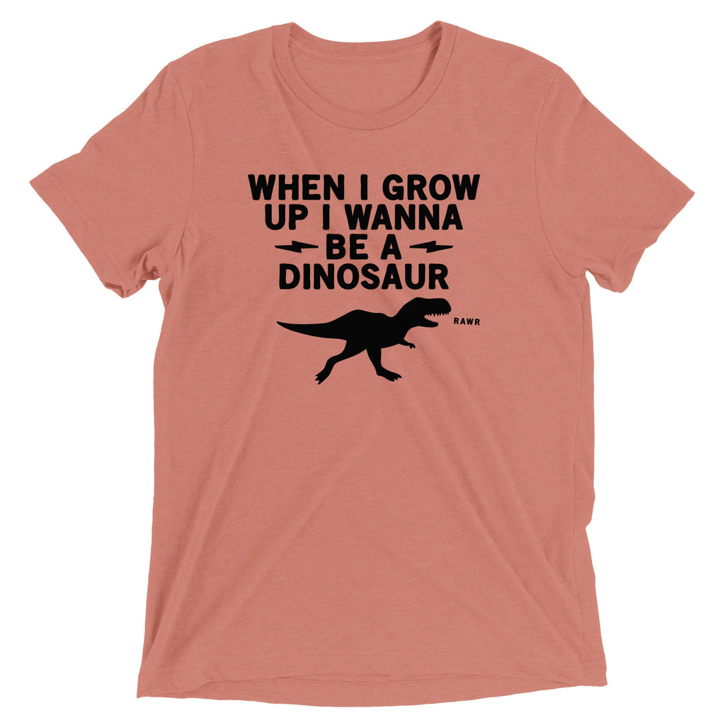 When I Grow Up I Wanna Be A Dinosaur Men's Tri-Blend Tee