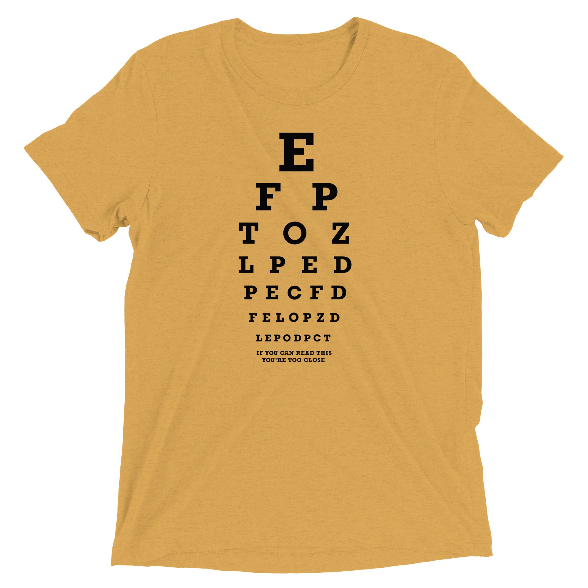 Too Close Eye Chart Men's Tri-Blend Tee