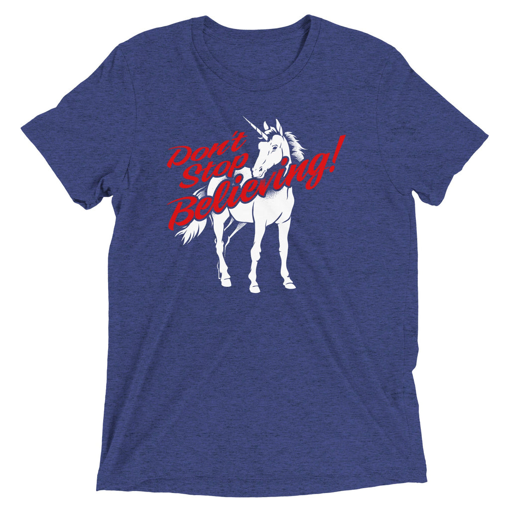 Don't Stop Believing Unicorn Men's Tri-Blend Tee