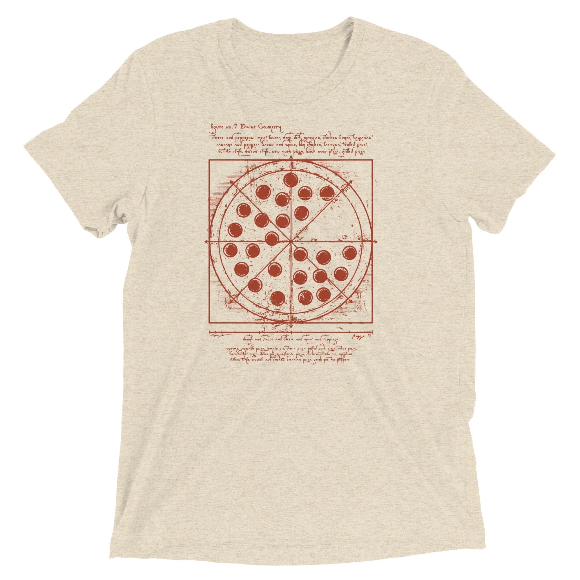 Vitruvian Pizza Men's Tri-Blend Tee