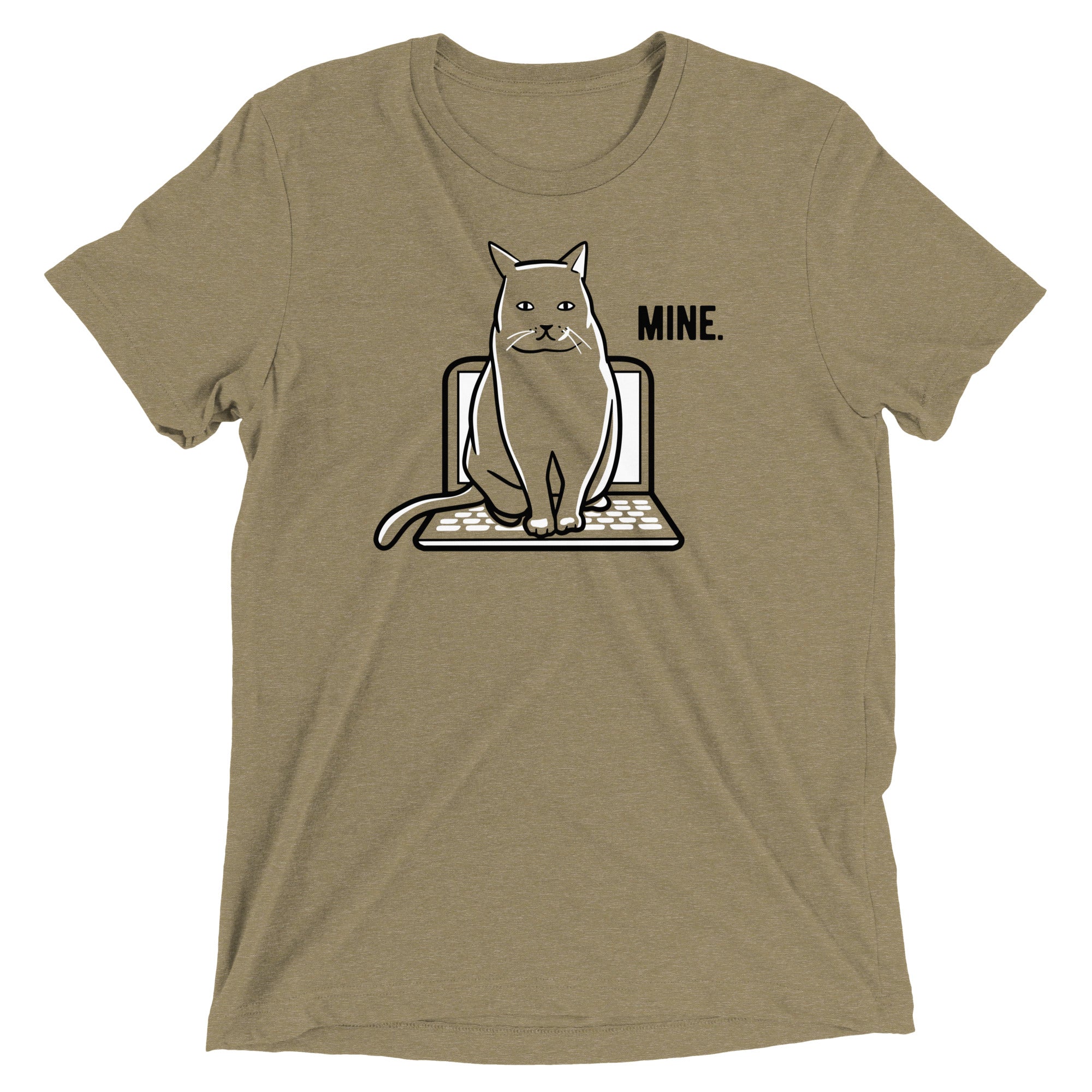 Mine Computer Cat Men's Tri-Blend Tee