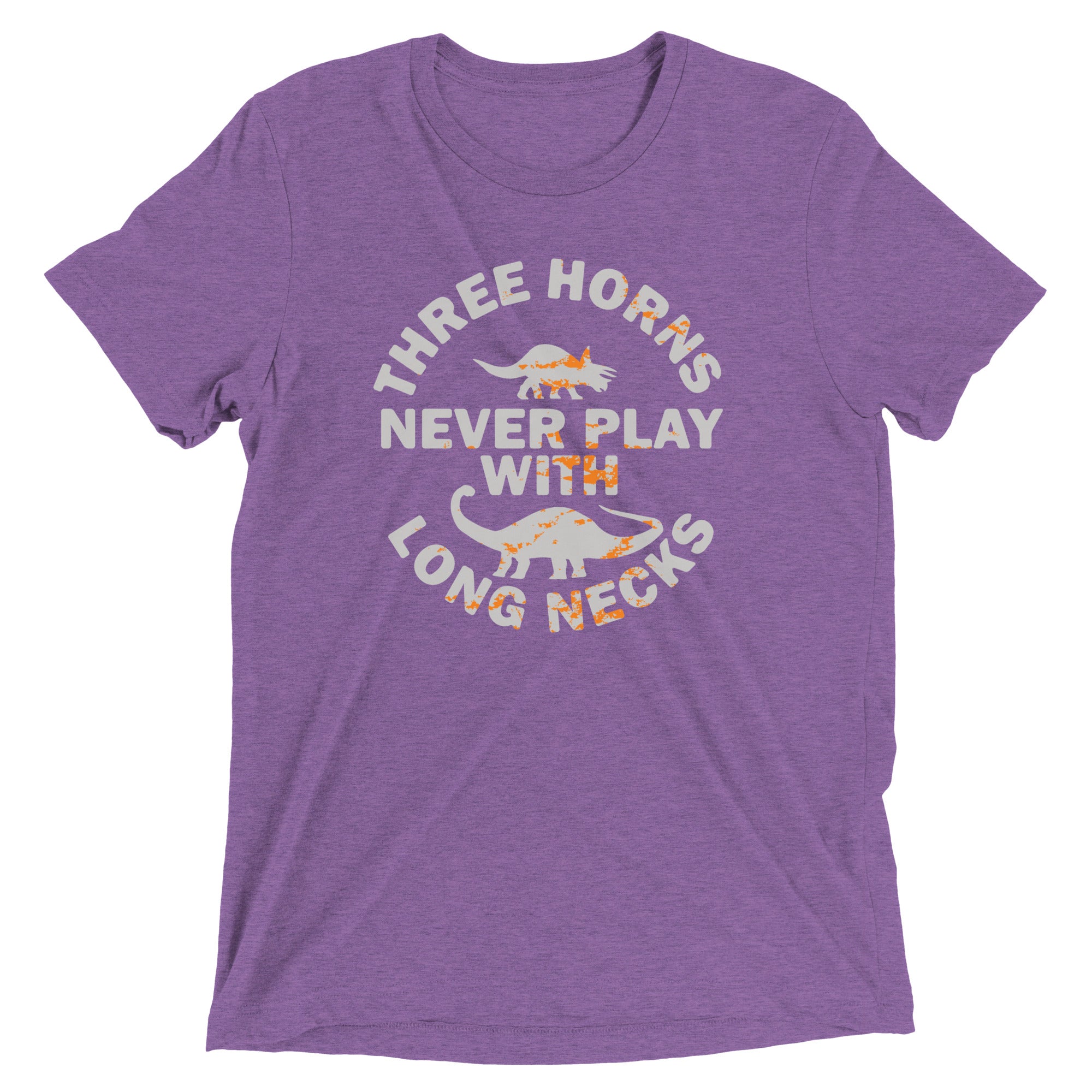 Three Horns Never Play With Long Necks Men's Tri-Blend Tee