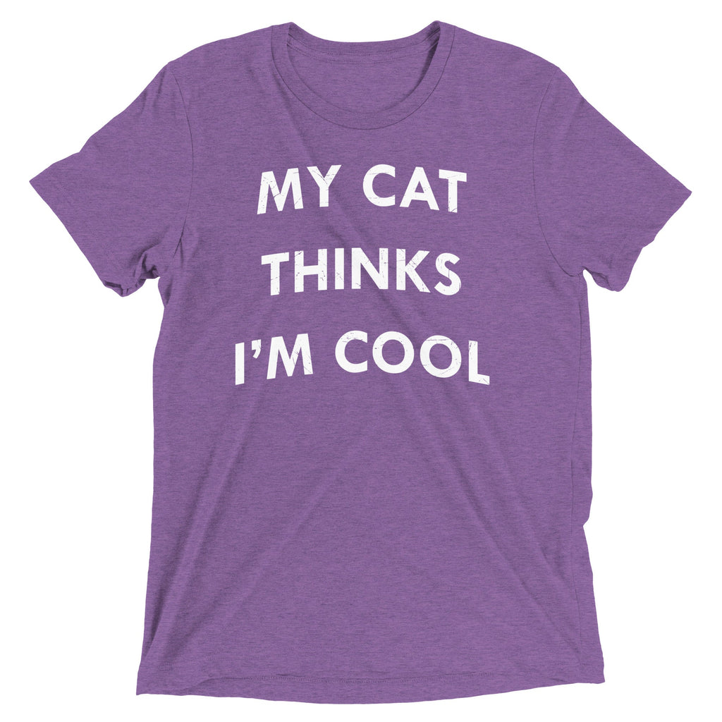 My Cat Thinks I'm Cool Men's Tri-Blend Tee