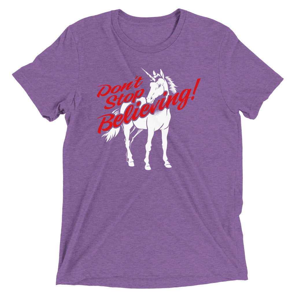 Don't Stop Believing Unicorn Men's Tri-Blend Tee