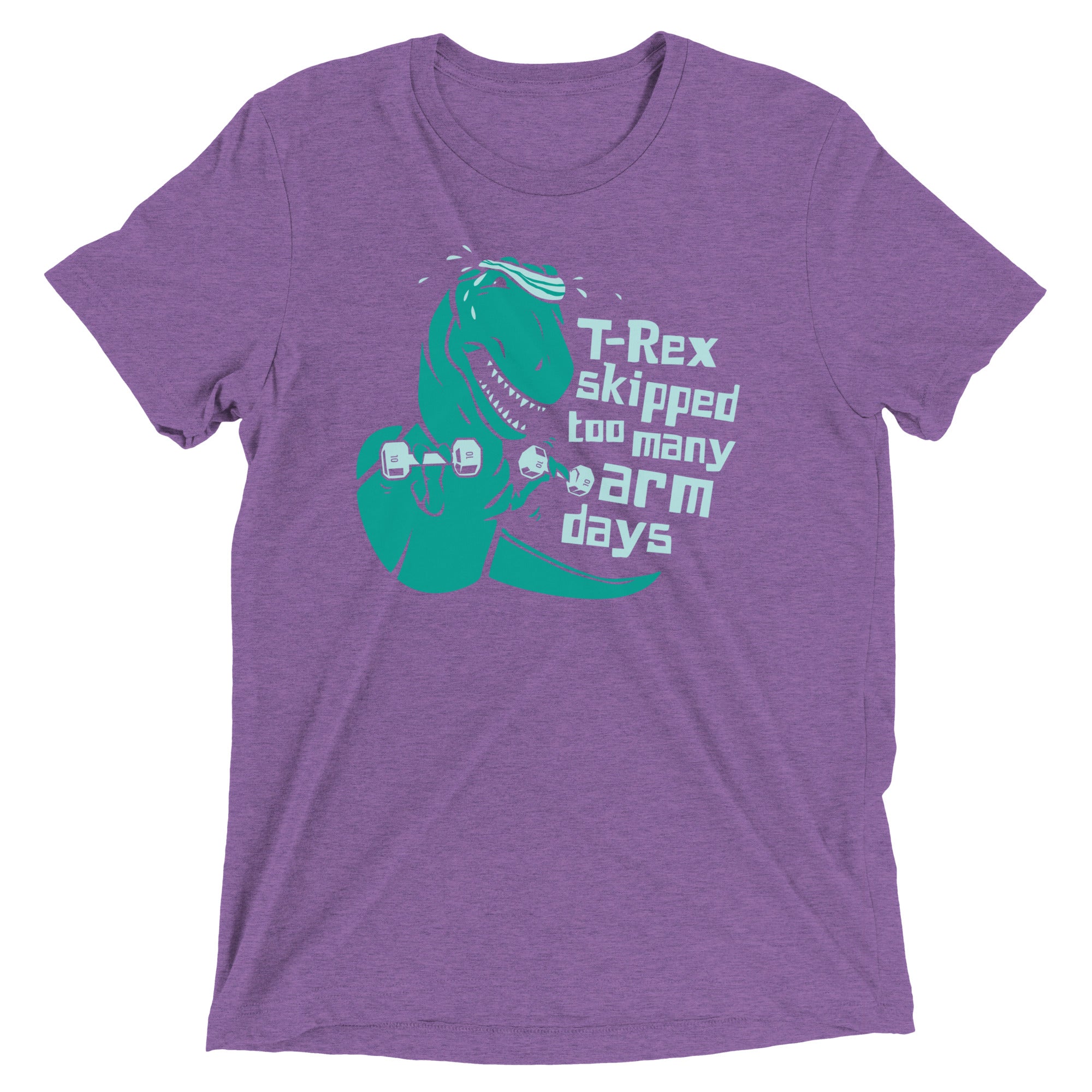 T-Rex Skipped Too Many Arm Days Men's Tri-Blend Tee