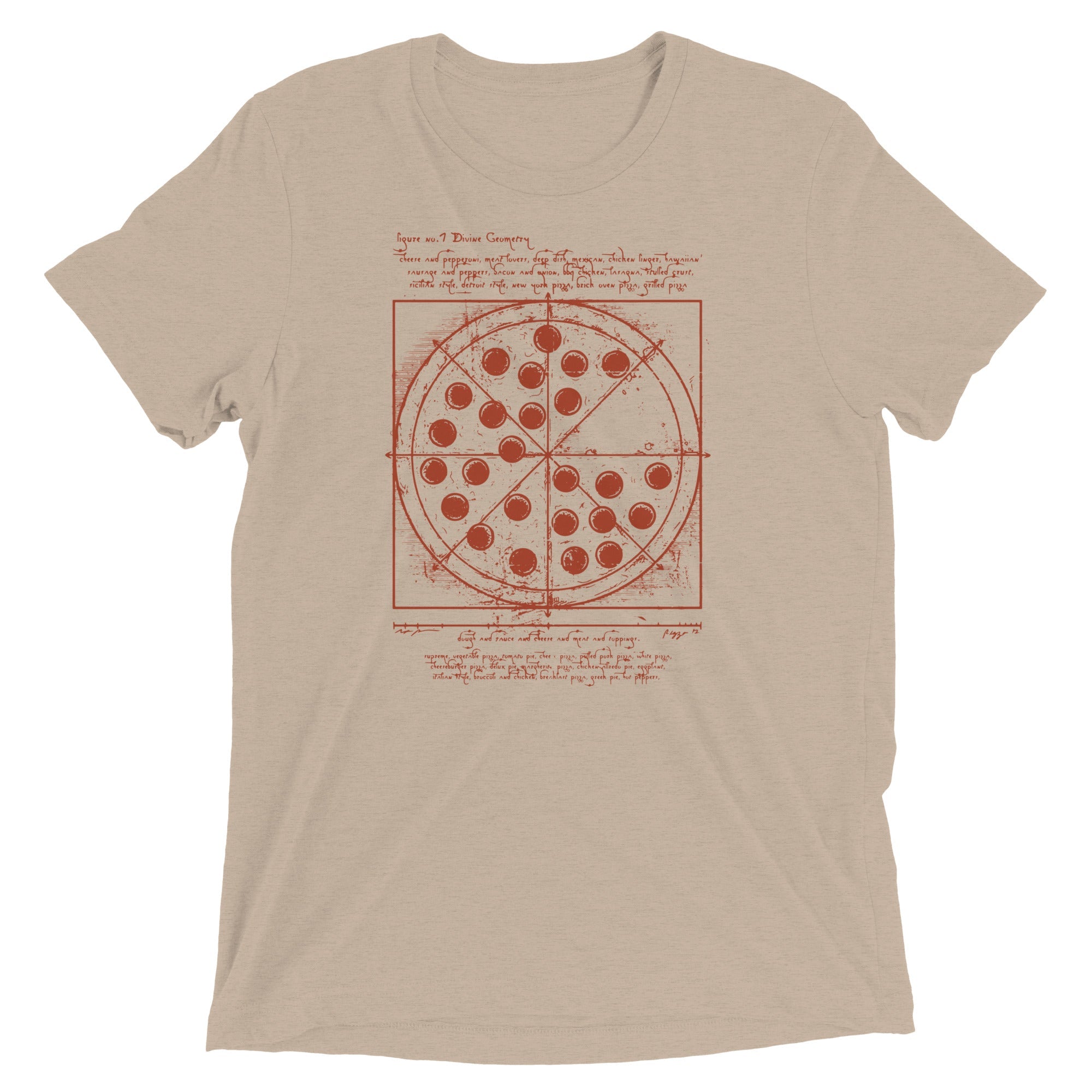 Vitruvian Pizza Men's Tri-Blend Tee