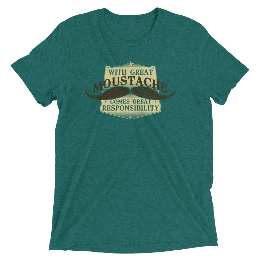 With Great Moustache Men's Tri-Blend Tee