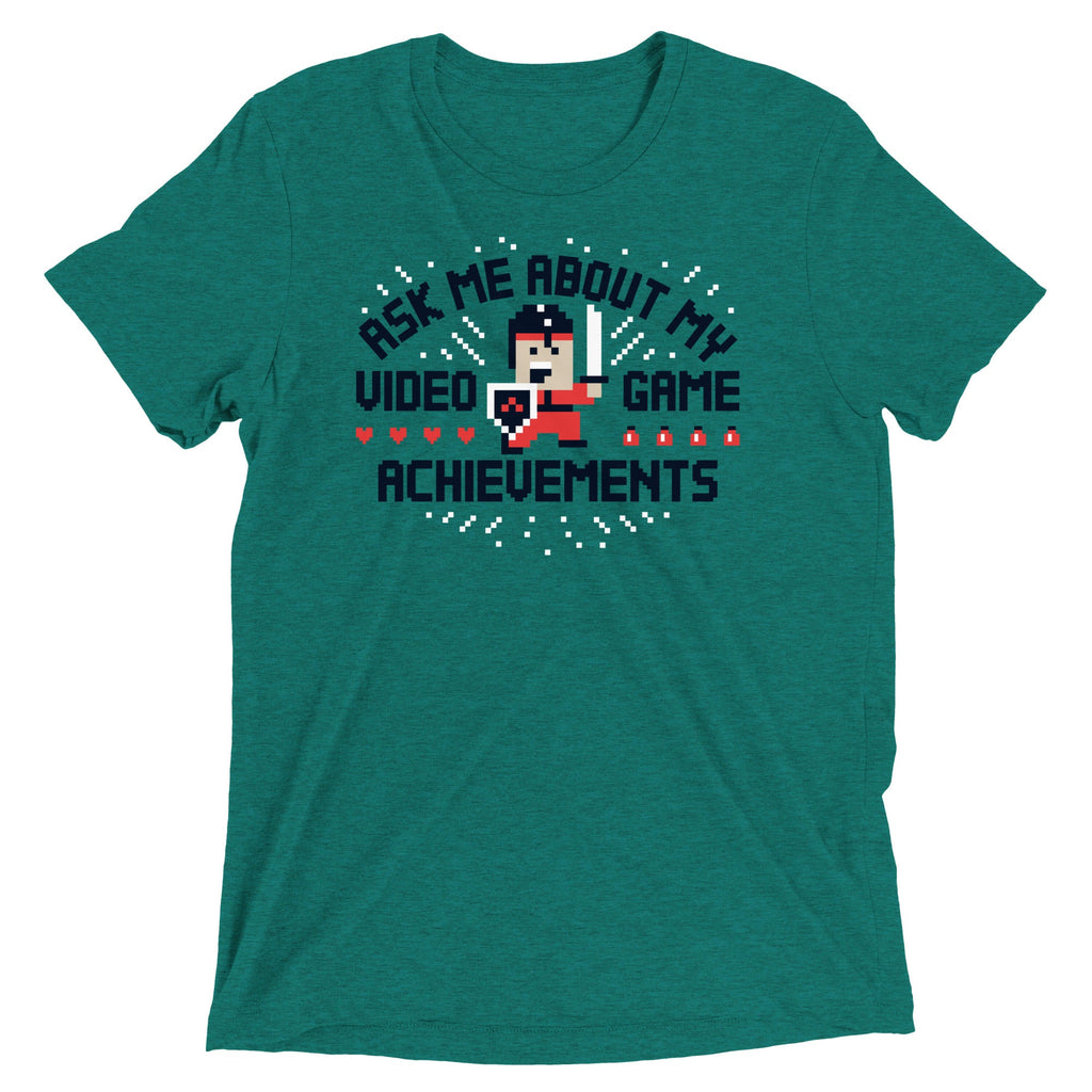 Ask Me About My Video Game Achievements Men's Tri-Blend Tee