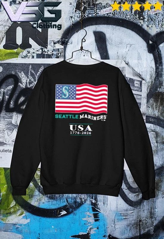 Seattle Mariners USA 1776-2026 Patriotic Flag T-Shirt