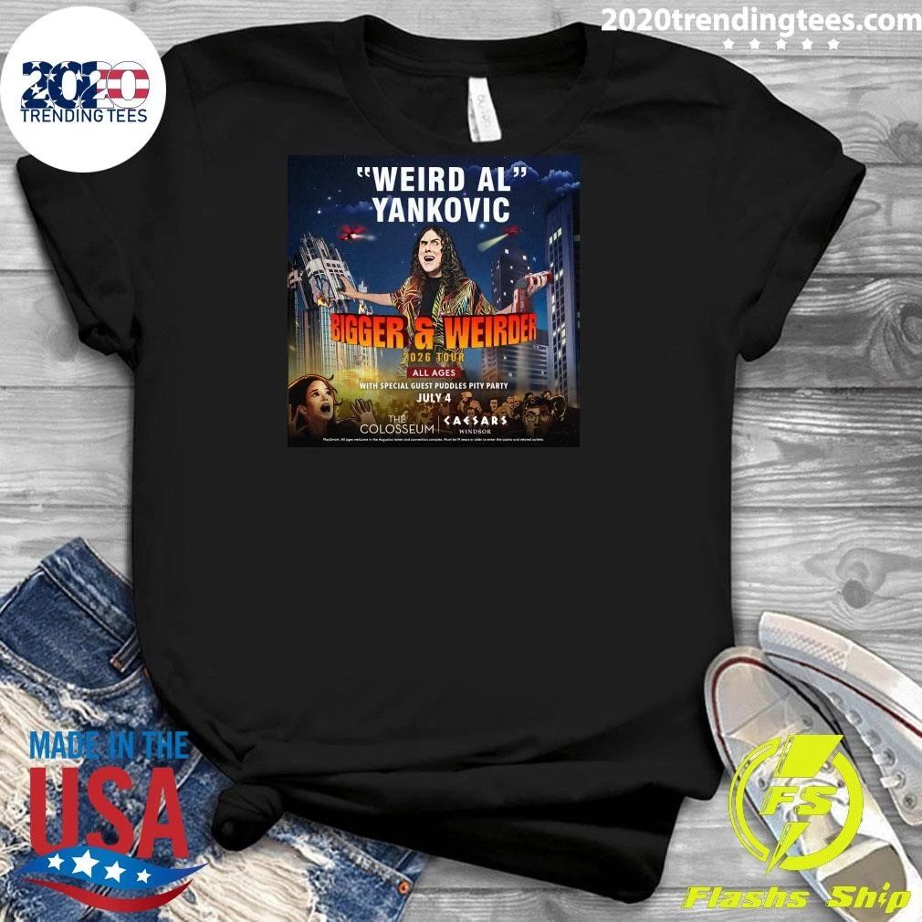 Weird Al Yankovic Bigger & Weirder 2026 Tour All Ages With Special Guest Puddles Pity Party July 4 Shirt
