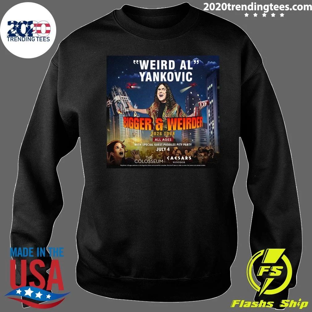 Weird Al Yankovic Bigger & Weirder 2026 Tour All Ages With Special Guest Puddles Pity Party July 4 Shirt