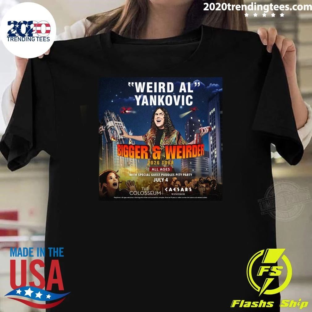 Weird Al Yankovic Bigger & Weirder 2026 Tour All Ages With Special Guest Puddles Pity Party July 4 Shirt