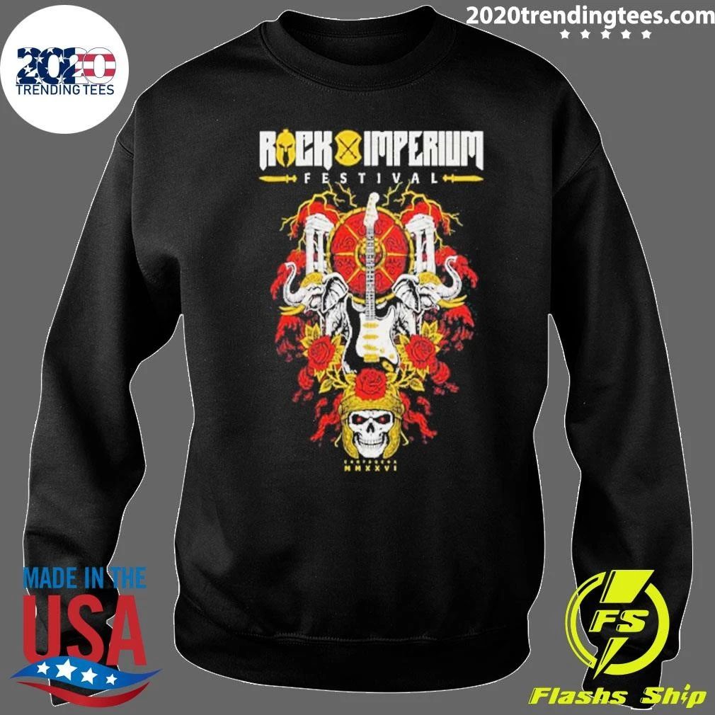 Rock Imperium 2026 Festival Merch Skull Roses Line Shirt