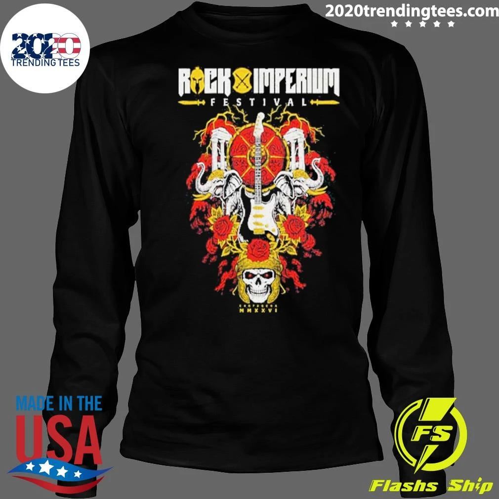 Rock Imperium 2026 Festival Merch Skull Roses Line Shirt