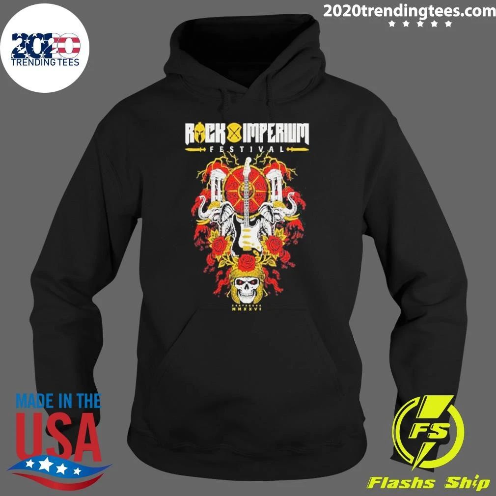 Rock Imperium 2026 Festival Merch Skull Roses Line Shirt