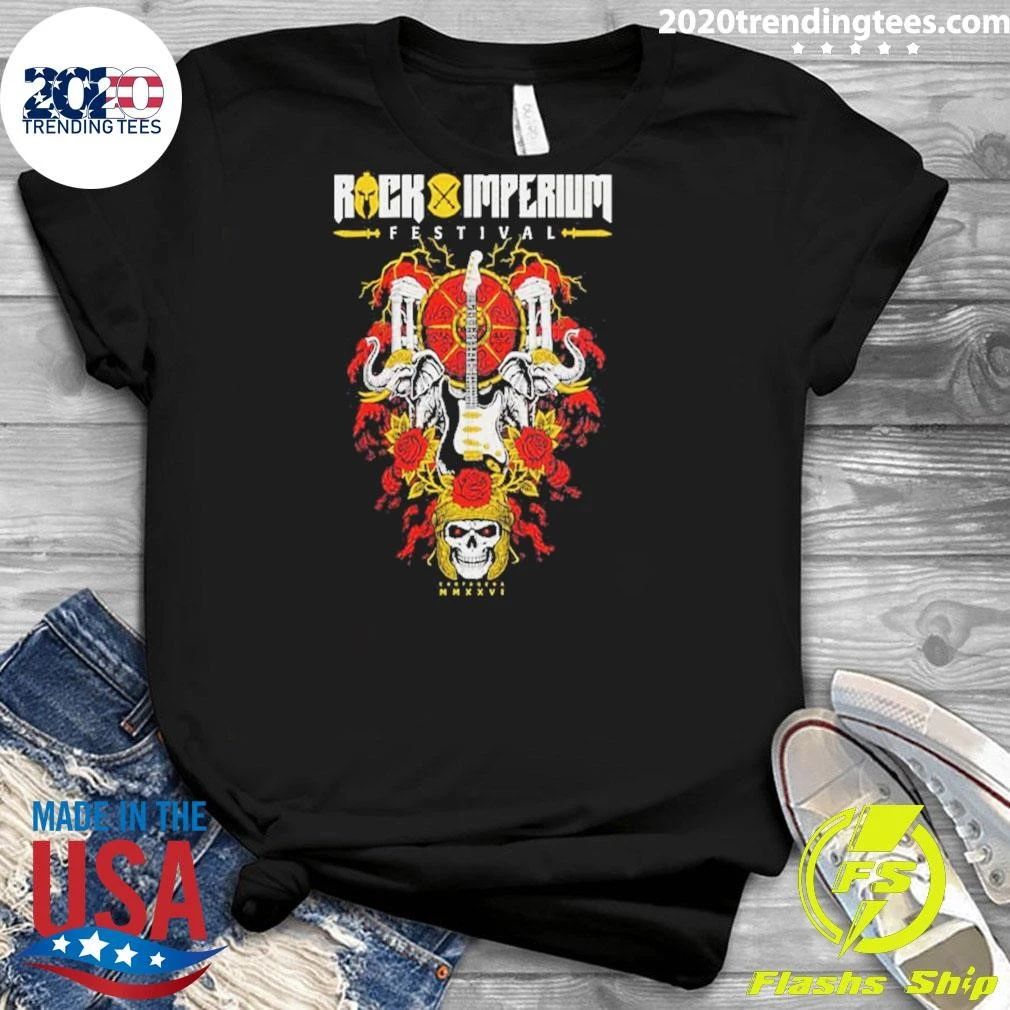 Rock Imperium 2026 Festival Merch Skull Roses Line Shirt