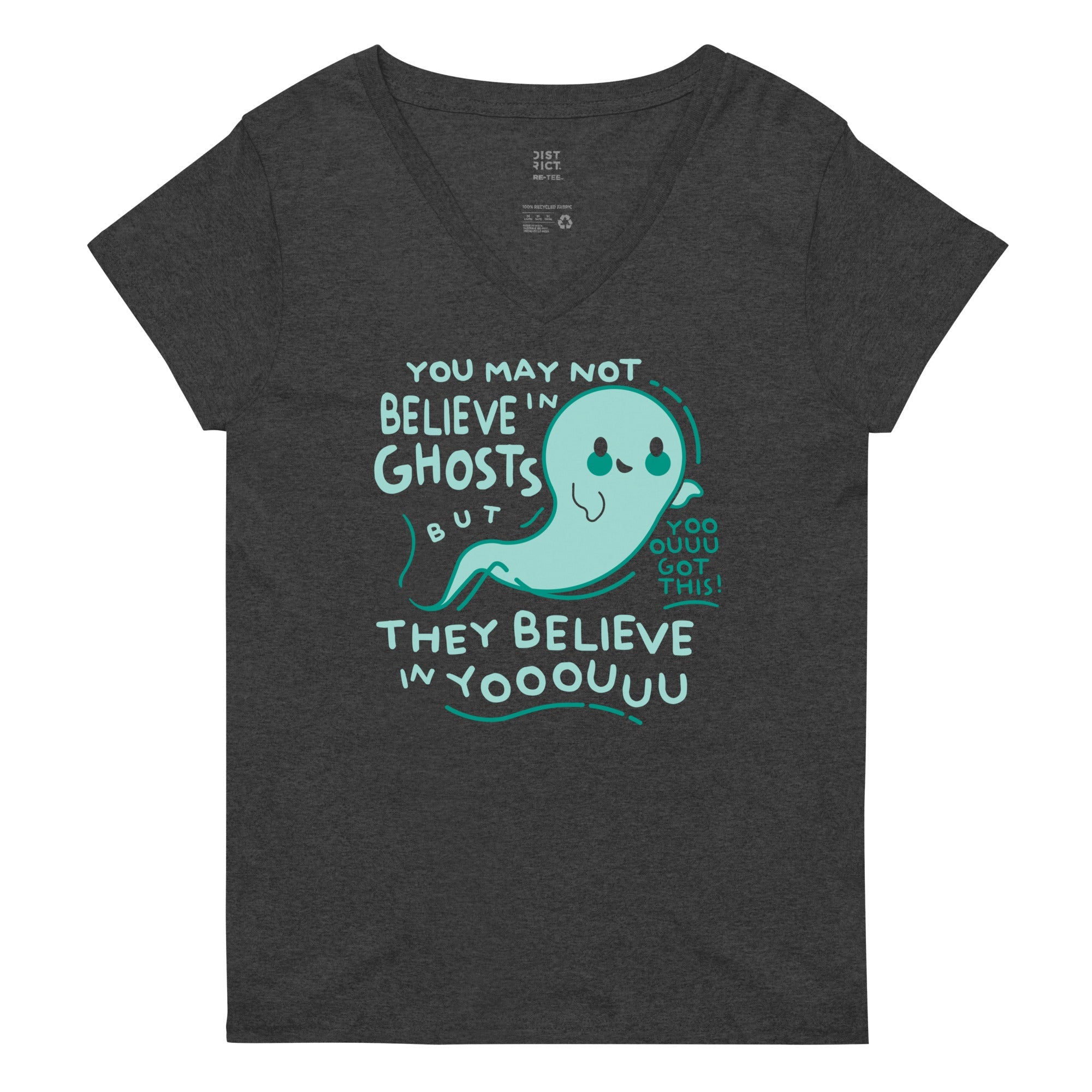 You May Not Believe In Ghosts Women's V-Neck Tee