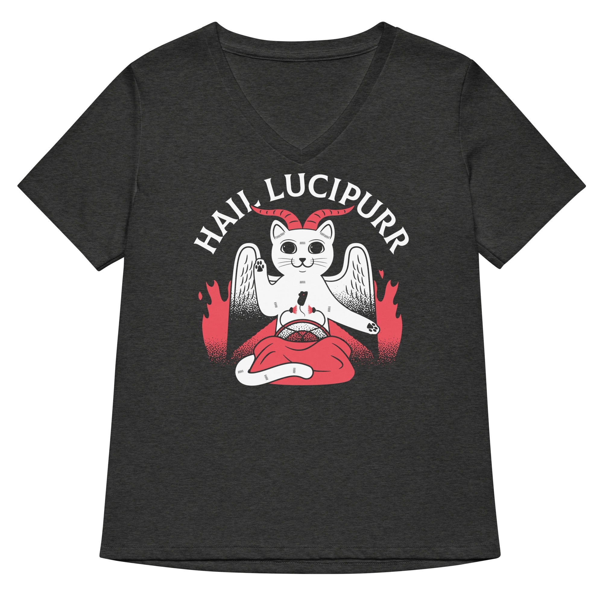 Hail Lucipurr Women's V-Neck Tee