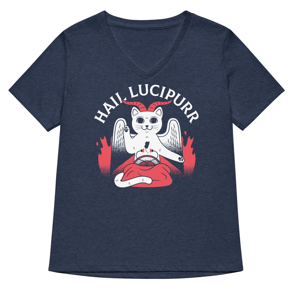 Hail Lucipurr Women's V-Neck Tee
