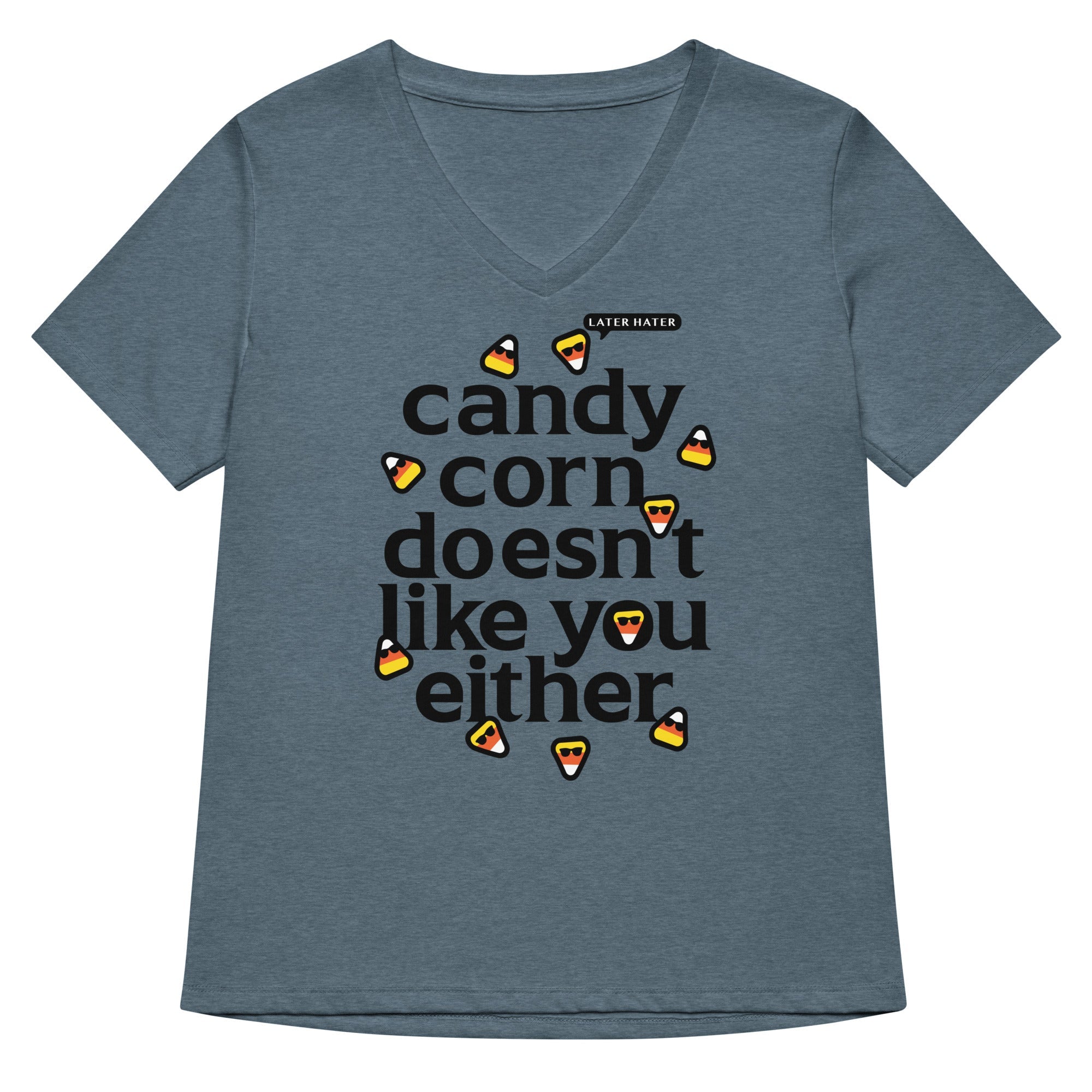 Candy Corn Doesn't Like You Either Women's V-Neck Tee