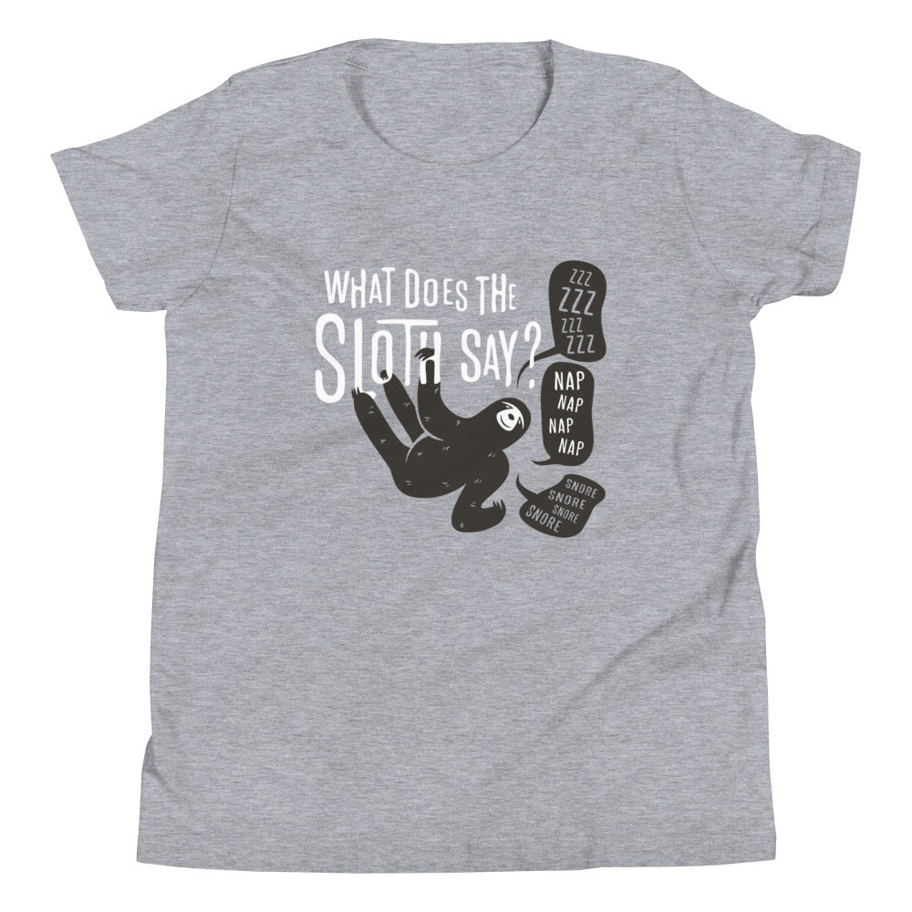 What Does The Sloth Say? Kid's Youth Tee