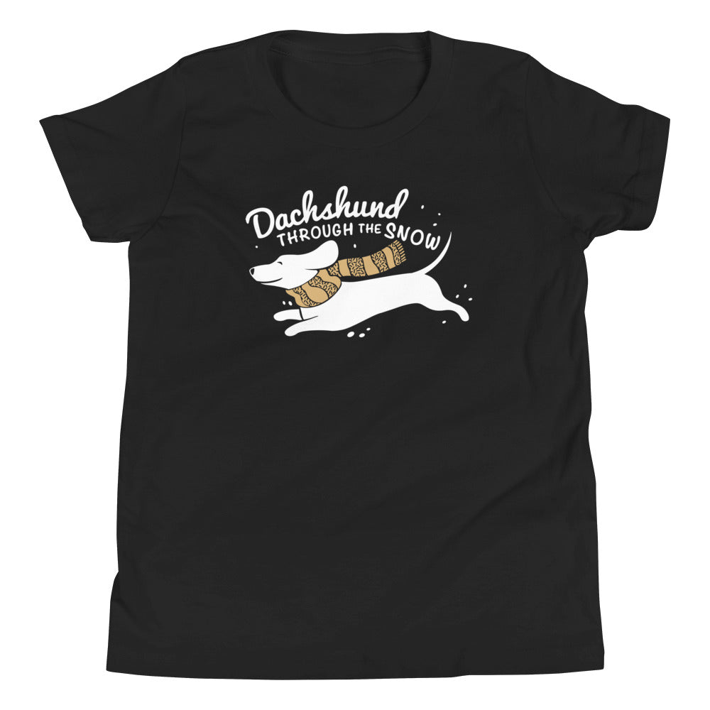 Dachshund Through The Snow Kid's Youth Tee