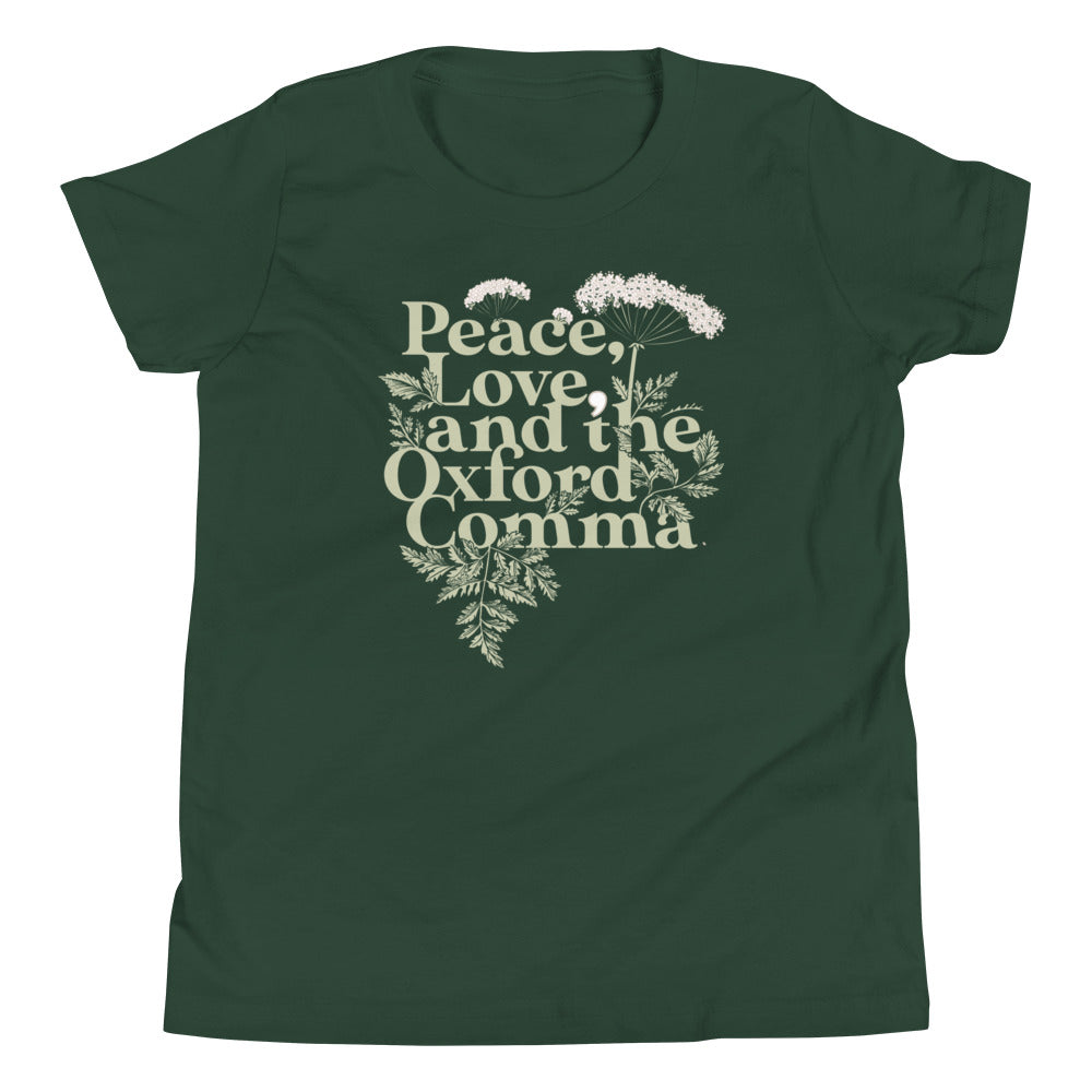 Peace, Love, And The Oxford Comma Kid's Youth Tee