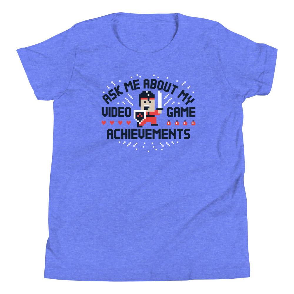 Ask Me About My Video Game Achievements Kid's Youth Tee