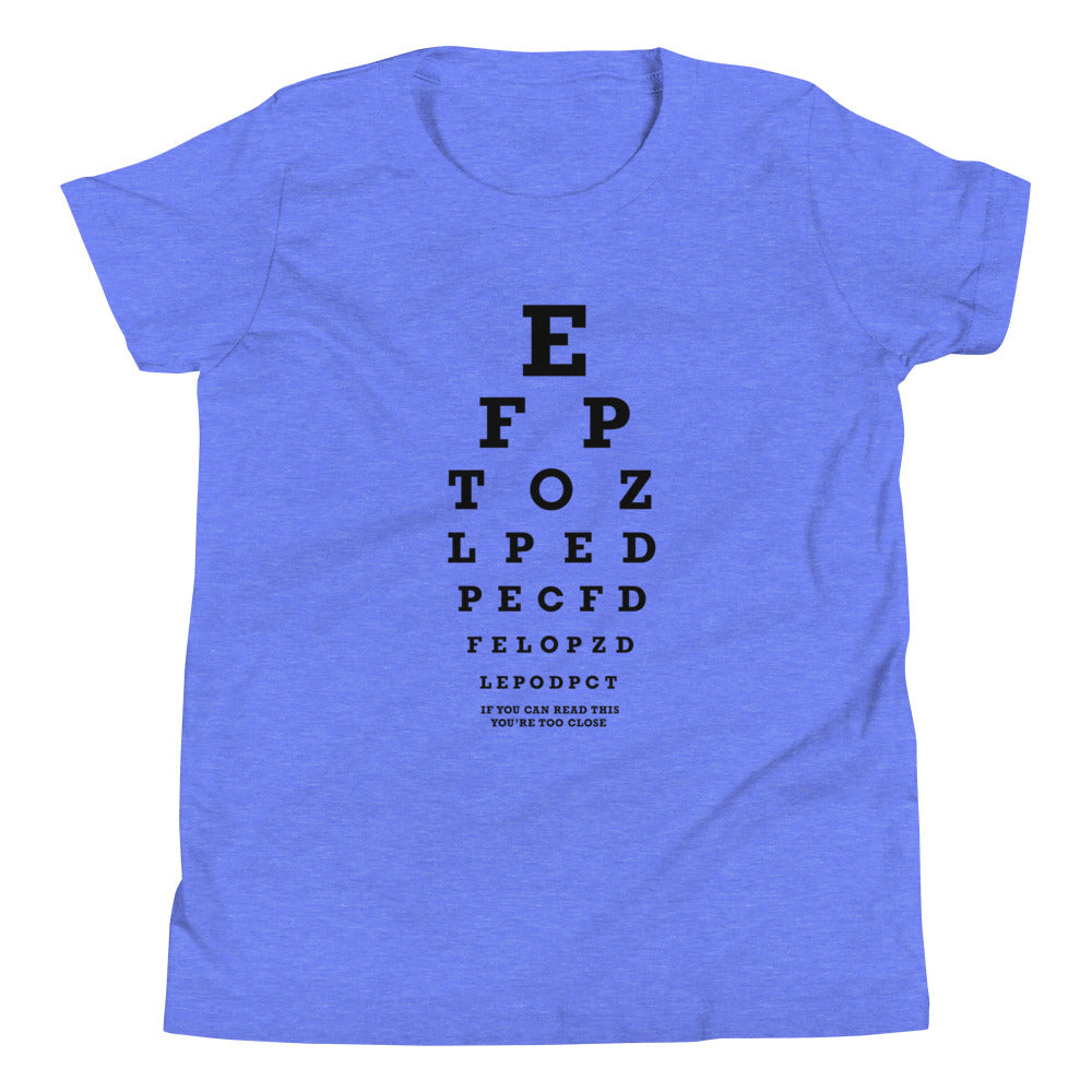 Too Close Eye Chart Kid's Youth Tee