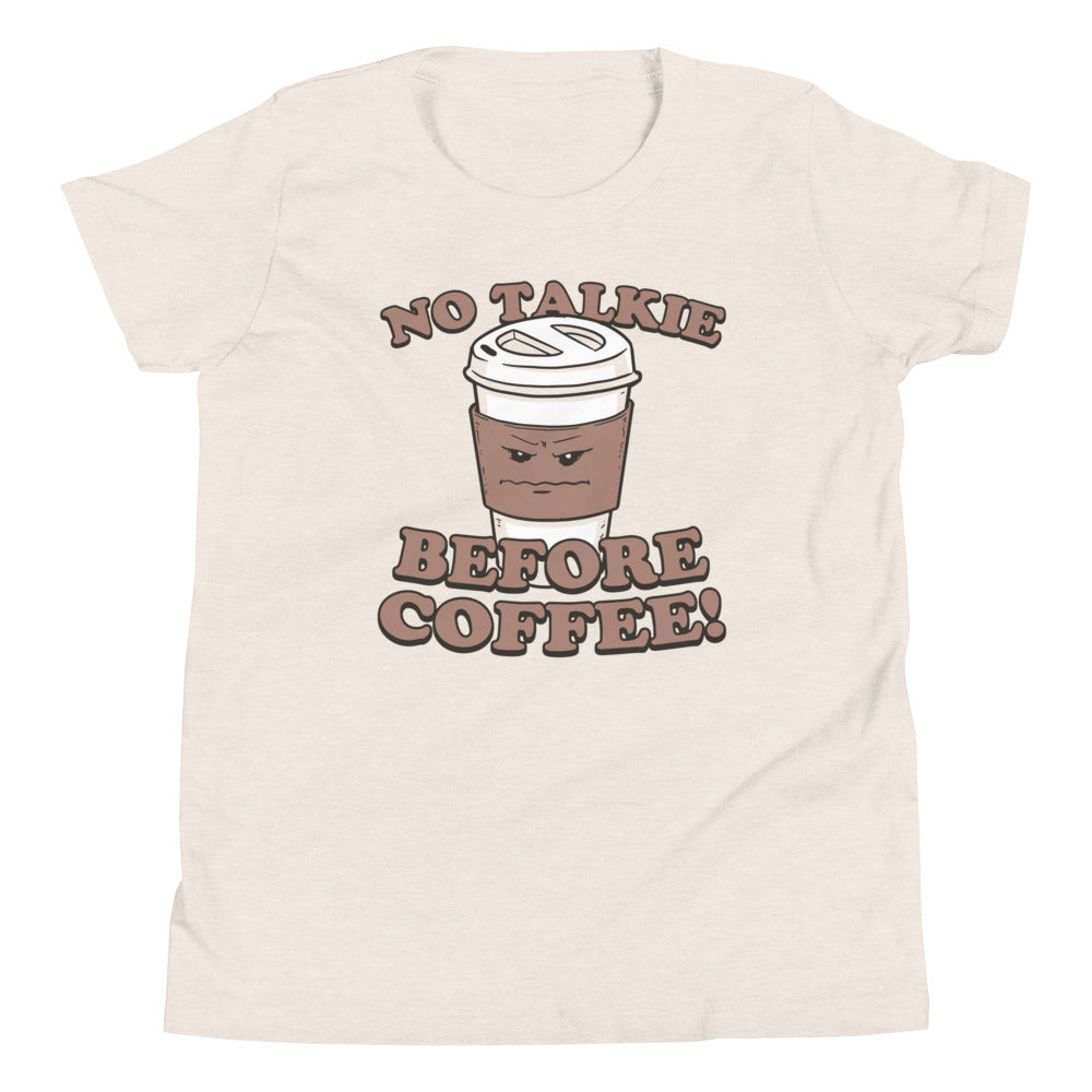 No Talkie Before Coffee! Kid's Youth Tee
