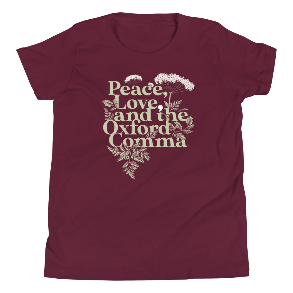 Peace, Love, And The Oxford Comma Kid's Youth Tee