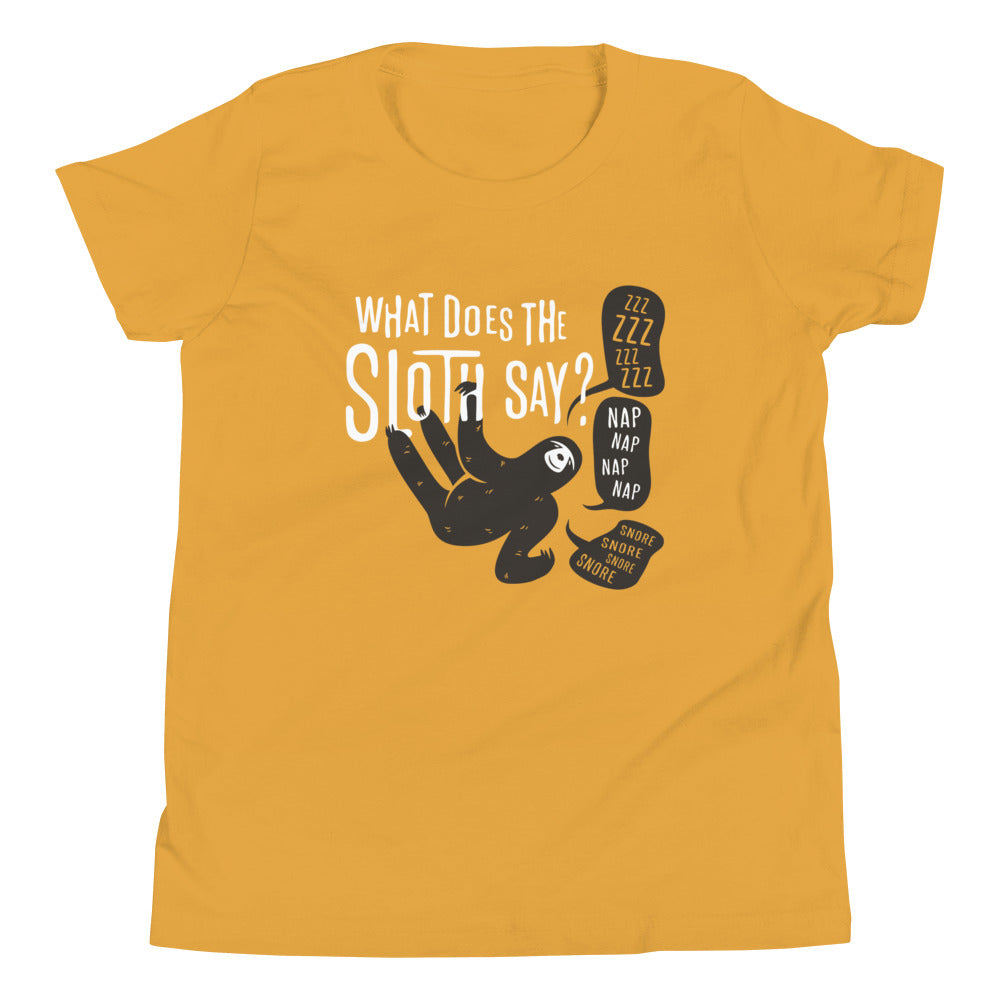 What Does The Sloth Say? Kid's Youth Tee