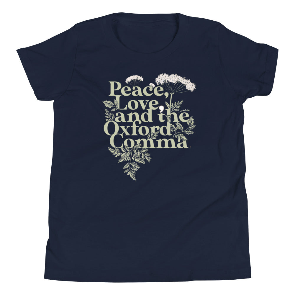 Peace, Love, And The Oxford Comma Kid's Youth Tee