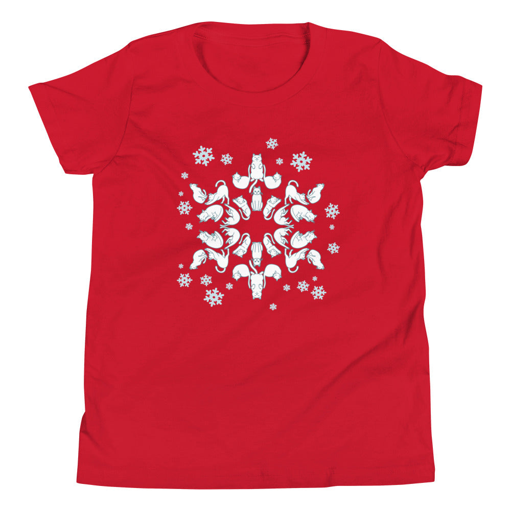Cat Snowflake Kid's Youth Tee